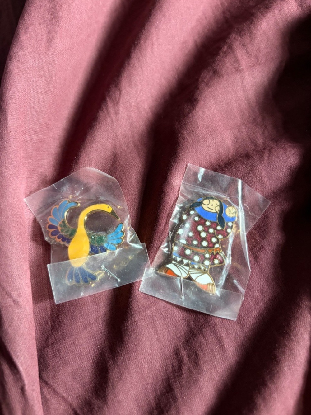 NWT Rie Munoz pins - set of 2 - Crane Legend + Mother and Child